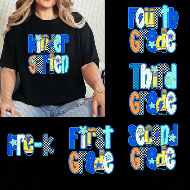 Blue School Essentials Grade Level T-Shirt *Back to School Sale*